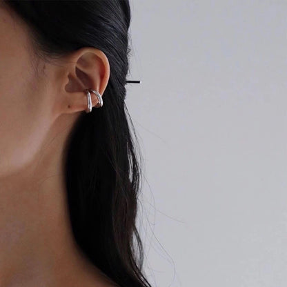 Double Circle Ear Cuff No Piercing Vintage Hip Hop Style - Smarsty