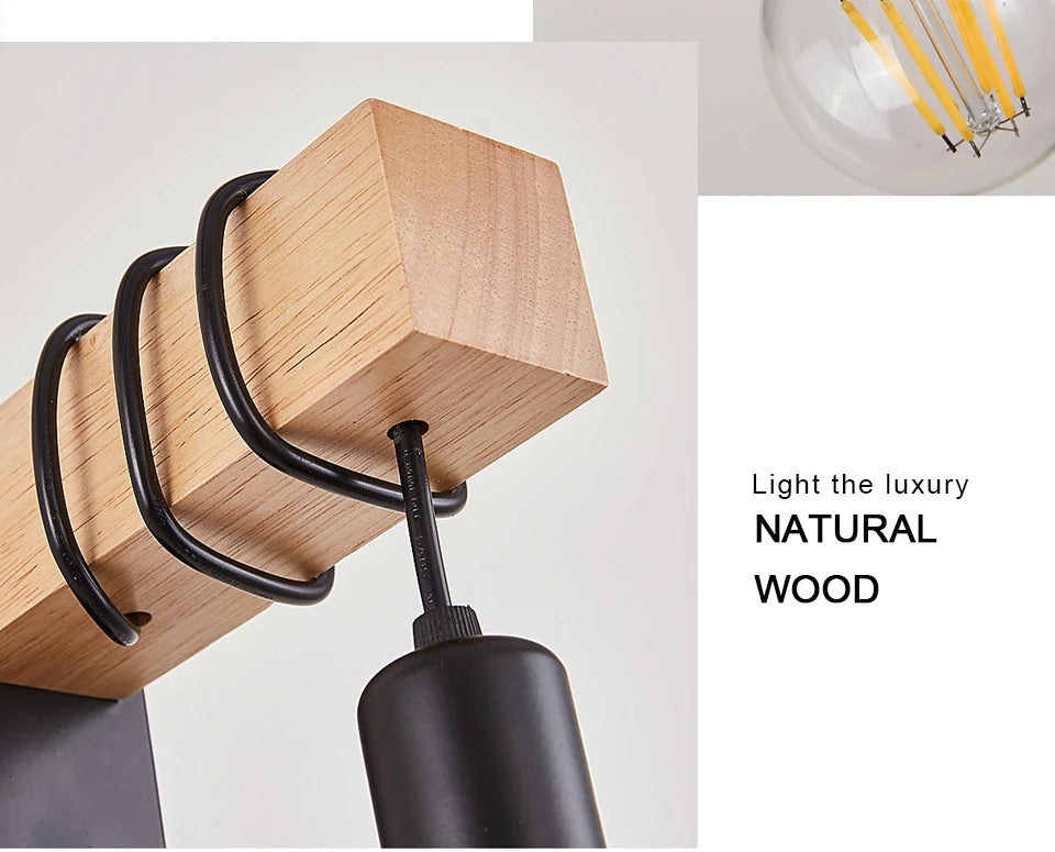 Retro Wood LED Wall Lamp for Stylish Home Decor - Smarsty