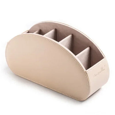 5 Grid Pu Leather Organizer Remote Control Phone And Tv Holder Desk Storage Box Cosmetics Brush by Smarsty