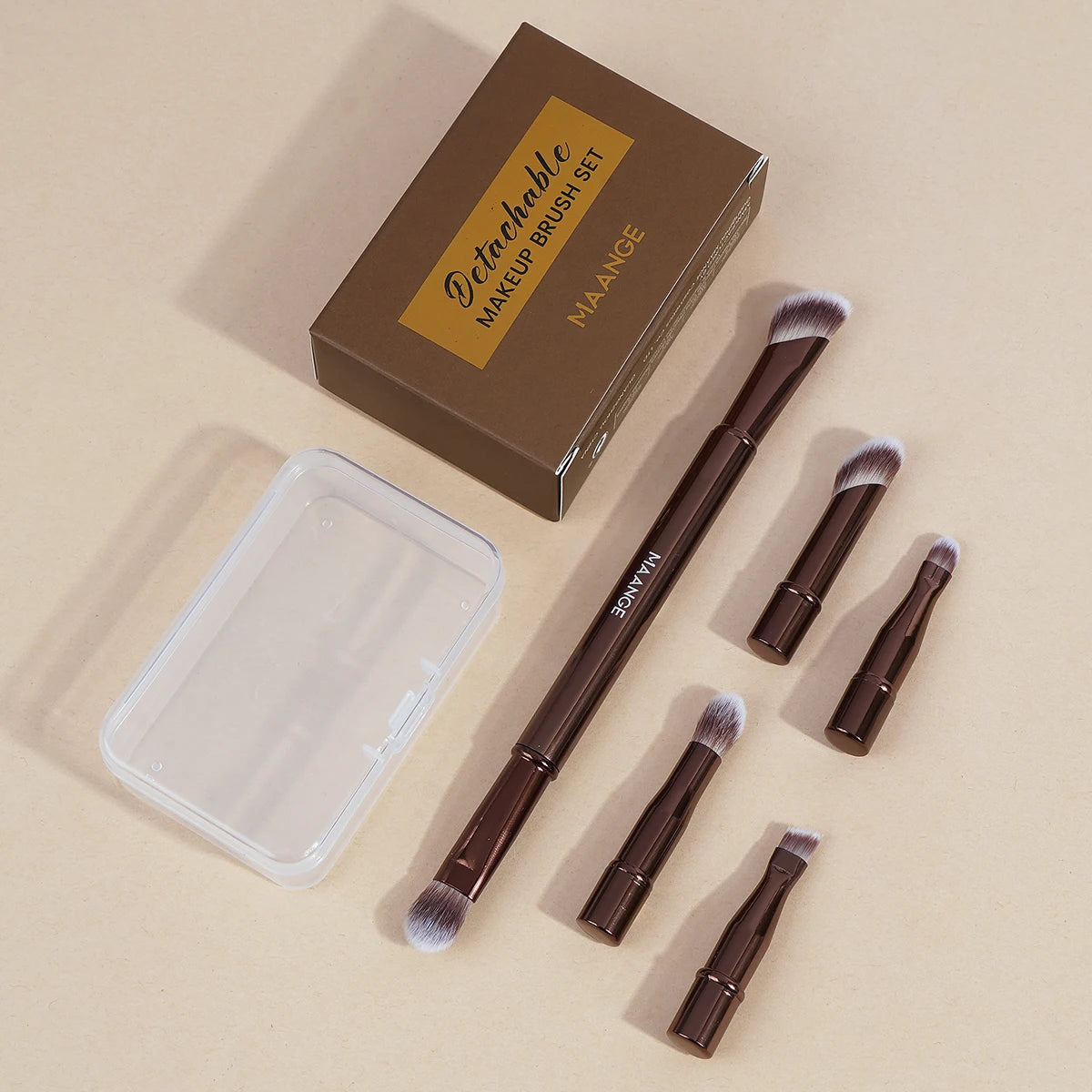 MAANGE Double Ended Makeup Brush Set for Travel and Contour - Smarsty