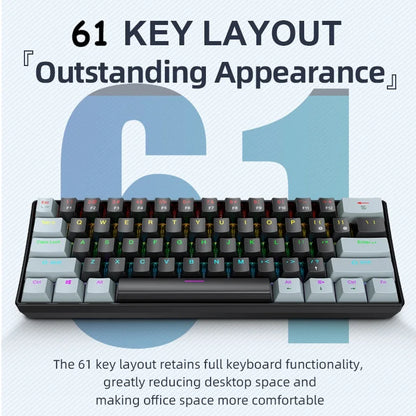 Compact 60 Percent Mechanical Keyboard RGB Wired Gaming