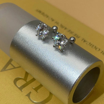Moissanite Studs 0.5 To 2Ct Sterling Silver Screw Back - Smarsty