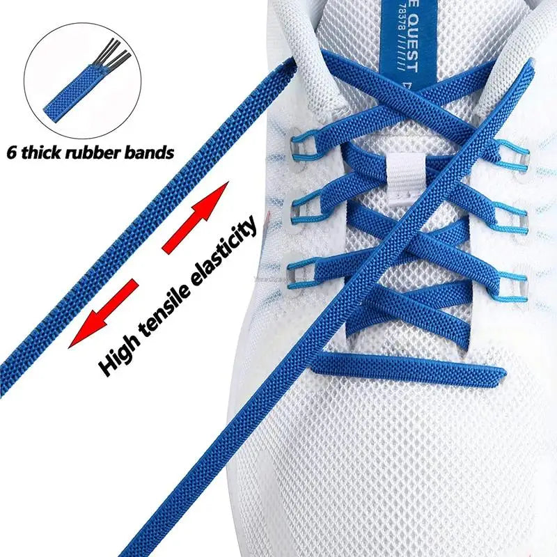 Classic Elastic Shoelaces Flat Sneakers Shoe Laces 7mm Width Shoelace for Kids Adults Shoe Lace Accessories Shoestring Fashion - Smarsty