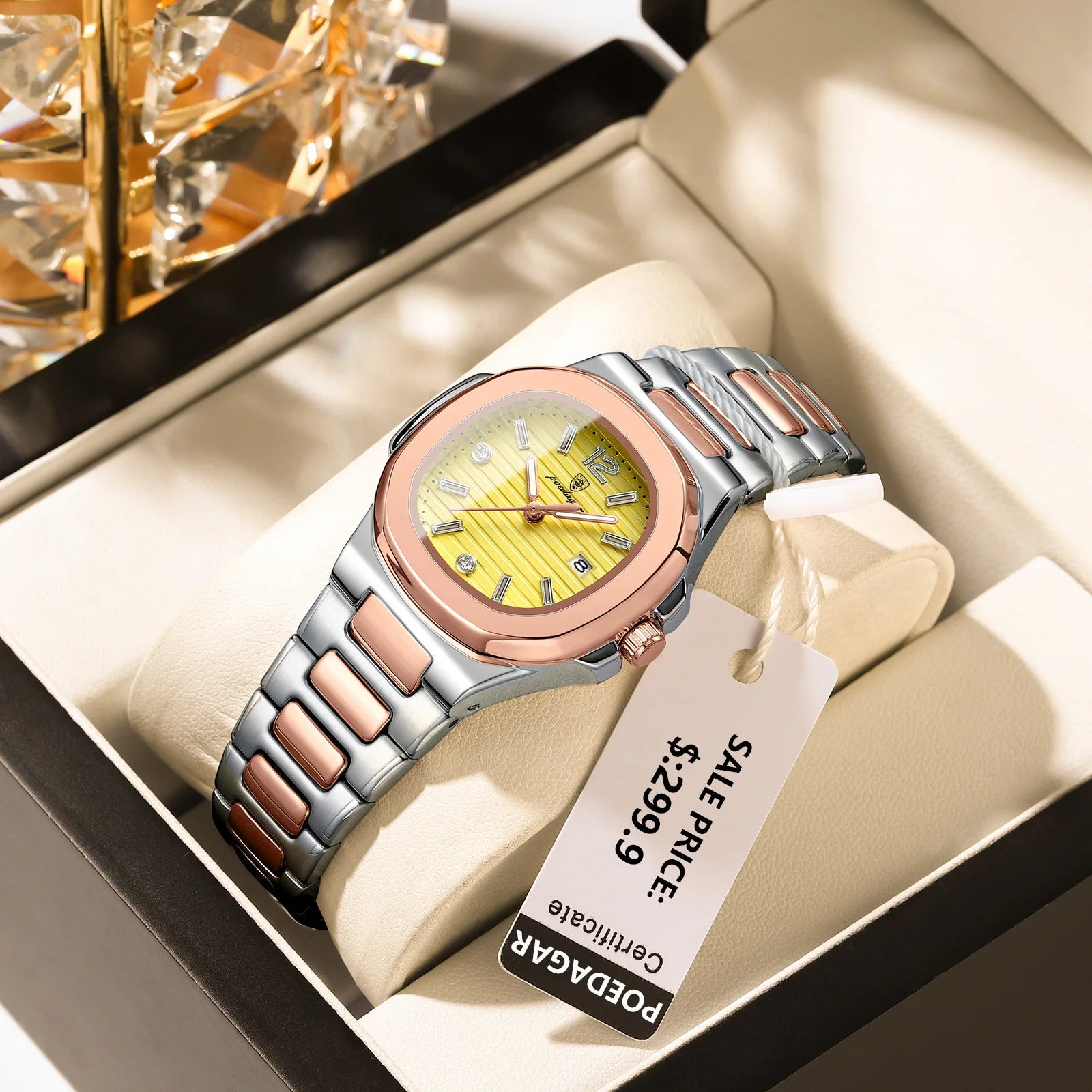 POEDAGAR Luxury Square Watch For Woman Luminous Waterproof Date Ladies Watch Elegant Women's Quartz Watches Simple Female Clock - Smarsty