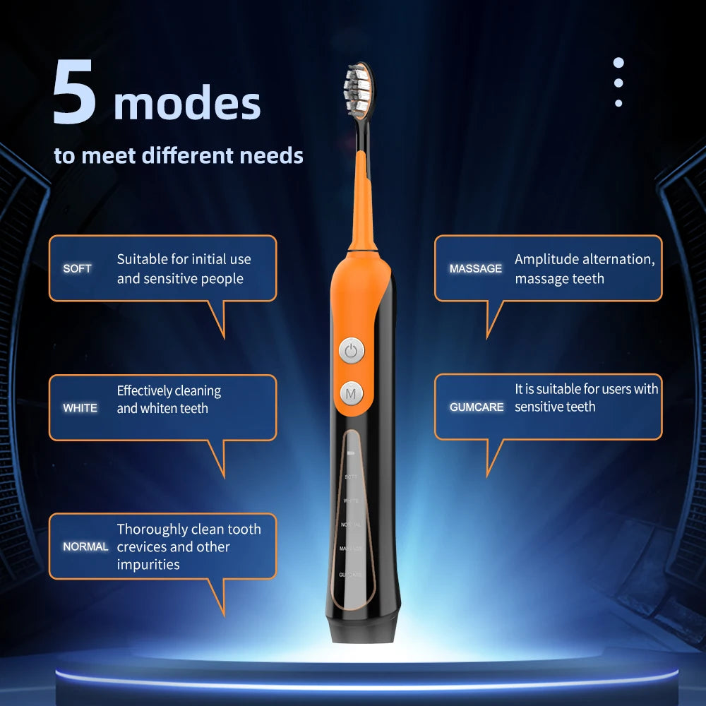 Sonic Electric Toothbrush with USB Rechargeable Whitening Feature - Smarsty