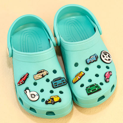 1-20pcs Car Shoe Charms Cool Vehicle Shoe Accessories Cartoon Decorations Pins for Men Boys Kids DIY Clog Buckle Garden Sandal