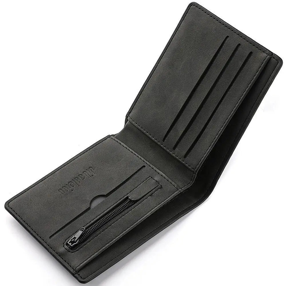 Multi-card Slot Men Wallet Fashion Folding Large-capacity Coin Purse PU Leather Short Purse - Smarsty