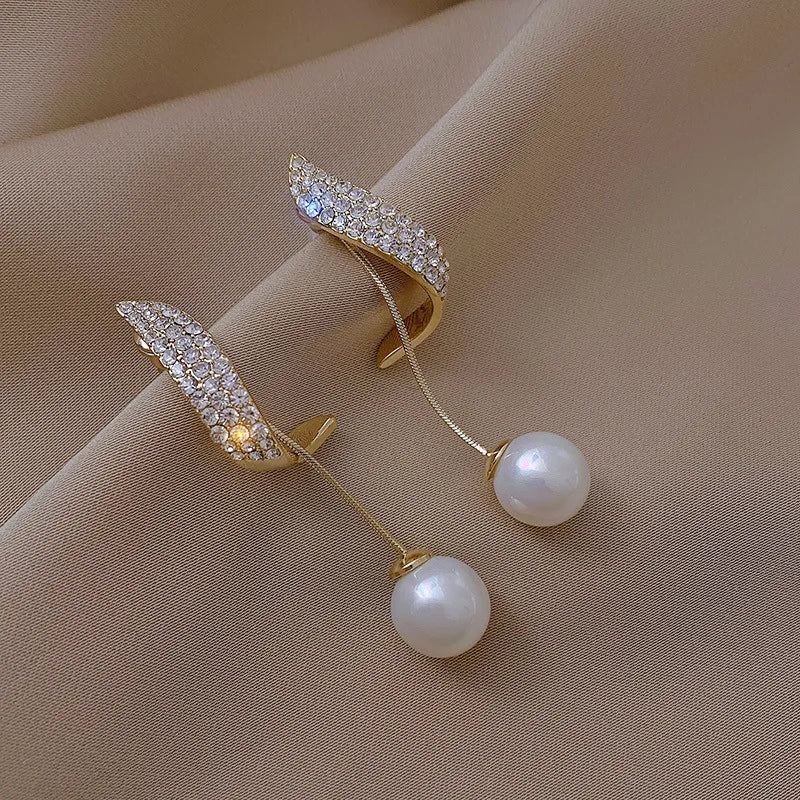 Elegant Long Tassel Pearl Dangle Earrings for Wedding Jewelry - Smarsty