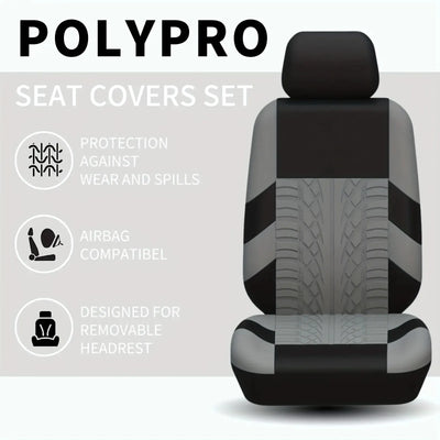 Universal Car Seat Covers Full Set Front And Rear Bench - Smarsty
