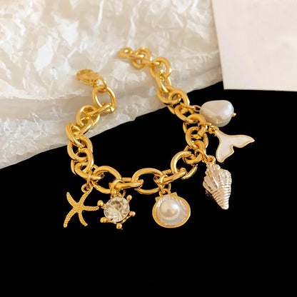 Starfish Shell Conch Bracelet for Women Summer Beach Jewelry - Smarsty
