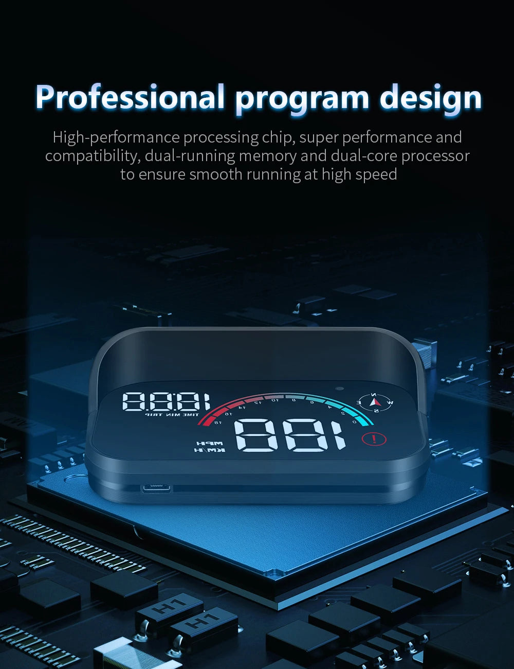 M22 Car HUD Head Up Display Universal Digital GPS Speedometer HD LCD Projection On Glass Windshield Projector for All Cars