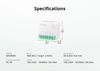 Sonoff Mini R4 WiFi Smart Light Switch Compatible with Alexa - Smarsty