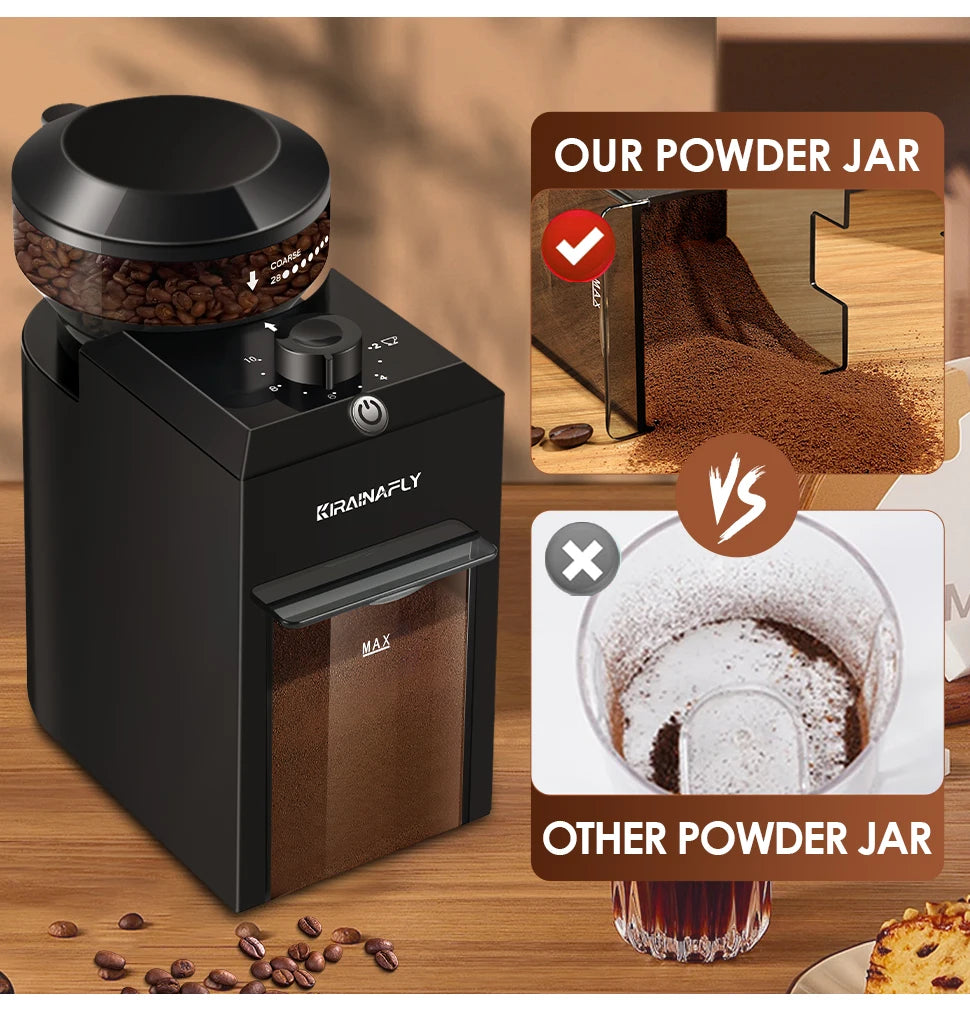 Automatic Burr Mill Coffee Grinder Electric Coffee Bean Grinding With 28 Adjustable Gears for Espresso French Press Drip Coffee - Smarsty