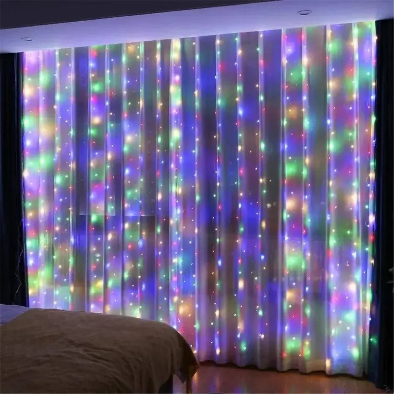 3/4/6m Curtain LED String Lights Garland USB Festoon Remote Control Fairy Garland Lights Christmas Decoration for Bedroom Home - Smarsty