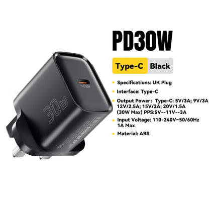 Essager Mini 30W Type C Charger PD QC3.0 Fast Type C Charger For iPhone 16 15 14 13 Pro Samsung S25 Xiaomi iPad Travel Adapter - Smarsty