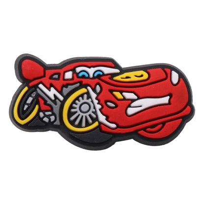 1Pcs Mix Cars Luigi Ramone Lightning McQueen PVC Shoe Charms Kids Popular Buckle Decorations Fit Birthday Gifts