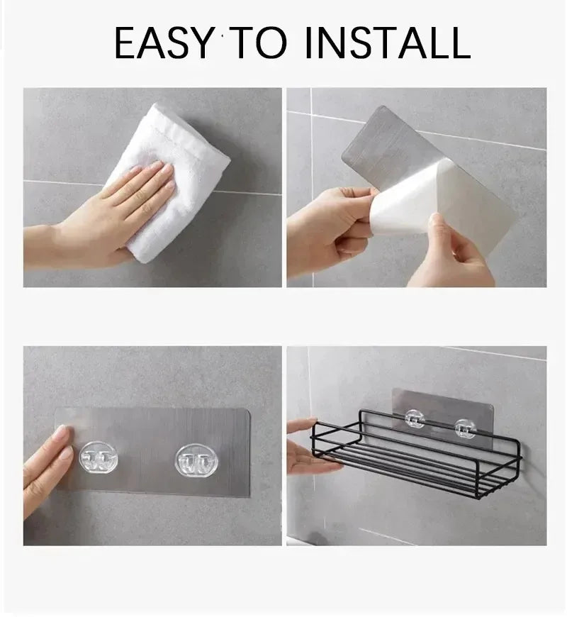 Corner Bathroom Shelf Wall Mounted No-Drill Organizer - Smarsty