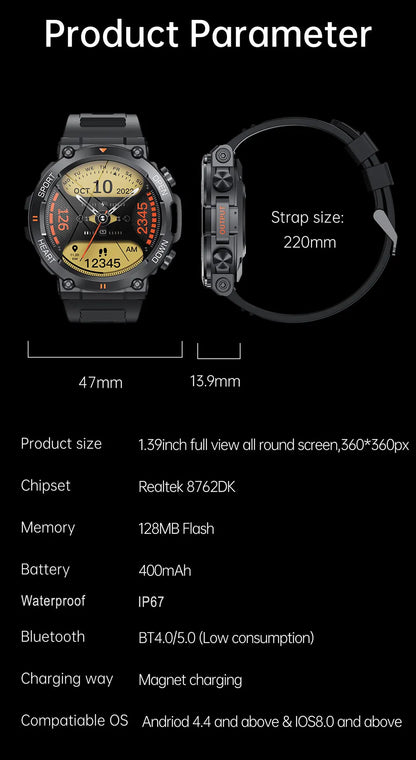HD Bluetooth Call Smart Watch for Men Fitness Tracker - Smarsty