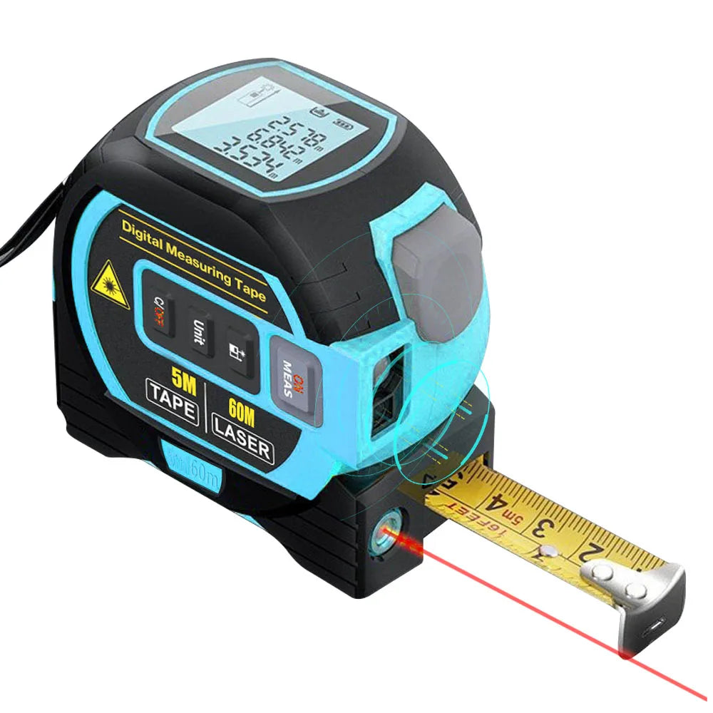 3 in 1 Laser Rangefinder with LCD Display and Tape Measure - Smarsty