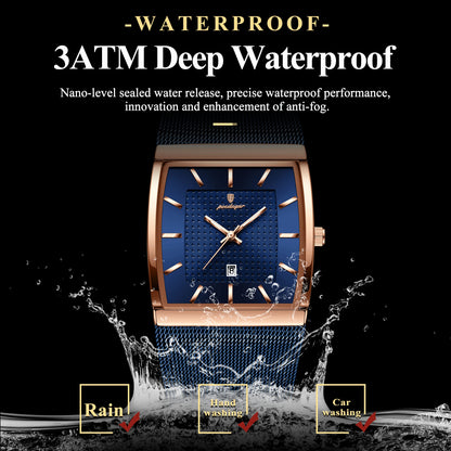 Men's Waterproof Quartz Watch with Luminous Date Feature - Smarsty