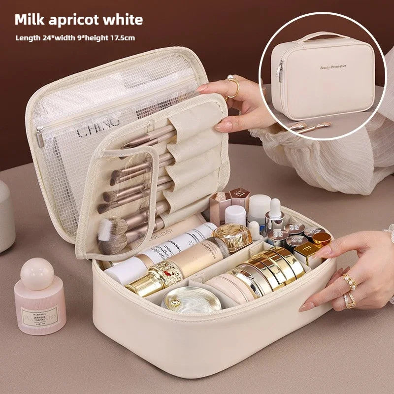 New Women's Cosmetic Bag Portable Storage Bag Large Capacity Luxury Makeup Bag Travel Organizer Essentials Toiletry Bags - Smarsty