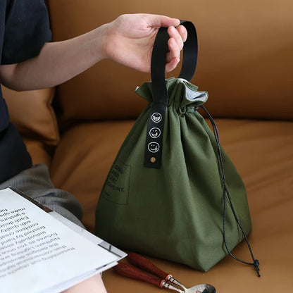 Canvas Lunch Bag Bento Box For Outdoor Picnics Fresh Keeping - Smarsty