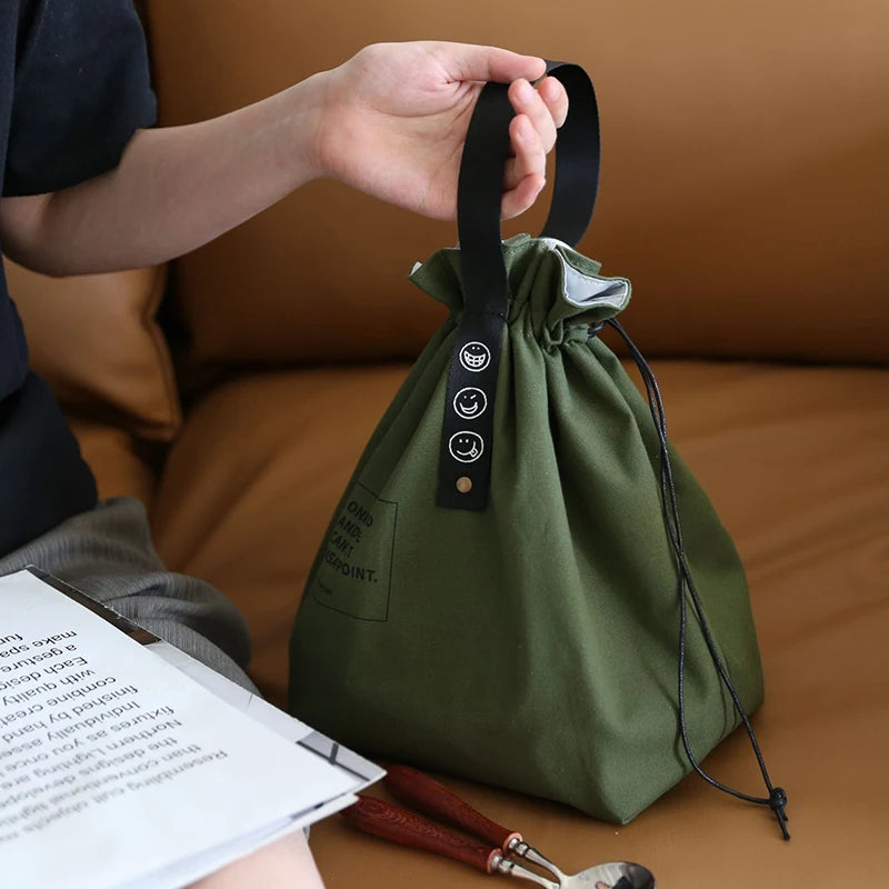 Canvas Lunch Bag Bento Box For Outdoor Picnics Fresh Keeping - Smarsty