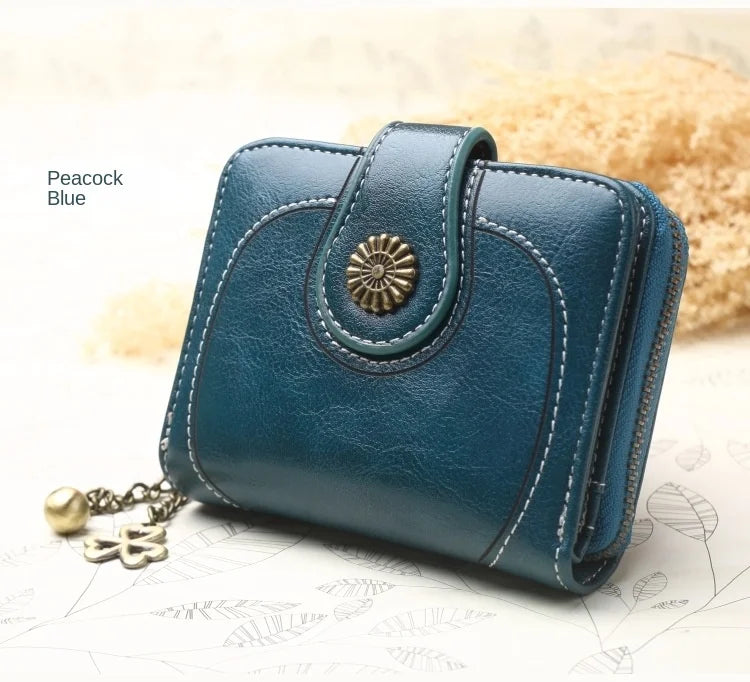 Women Wallets and Purses PU Leather Money Bag Female Short Hasp Purse Small Coin Card Holders Blue Red Clutch New Women Wallet - Smarsty