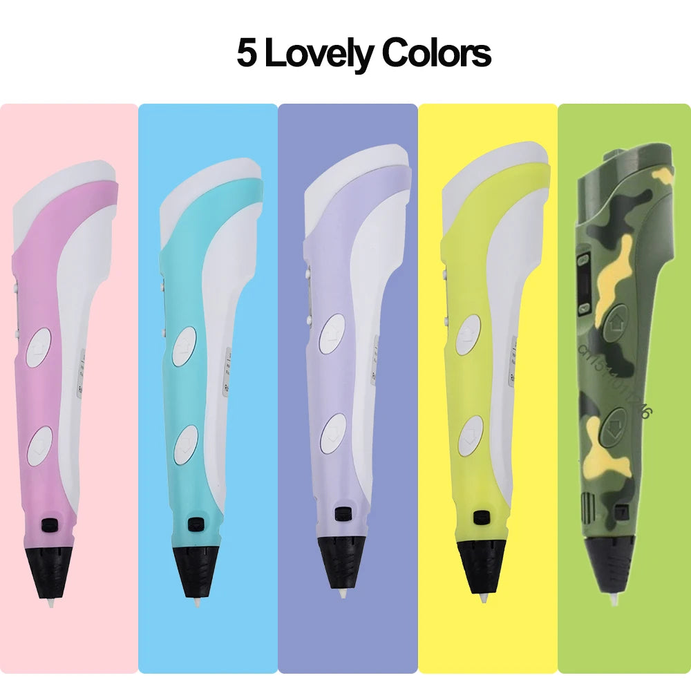 3D Pen 3d Printing Pen Children DIY Drawing Pens PLA Filament Birthday Christmas Boys Girls Gift For Kids With Travel Case - Smarsty