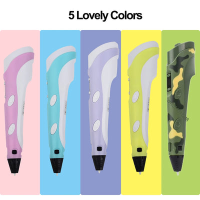 3D Pen 3d Printing Pen Children DIY Drawing Pens PLA Filament Birthday Christmas Boys Girls Gift For Kids With Travel Case - Smarsty