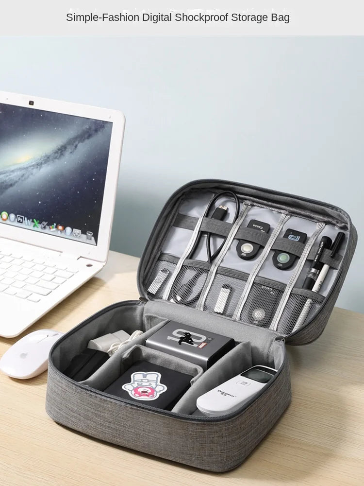Travel Electronics Storage Bag With High Capacity Cables - Smarsty