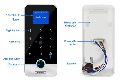 Waterproof Bluetooth Fingerprint Access Control Keypad - Smarsty