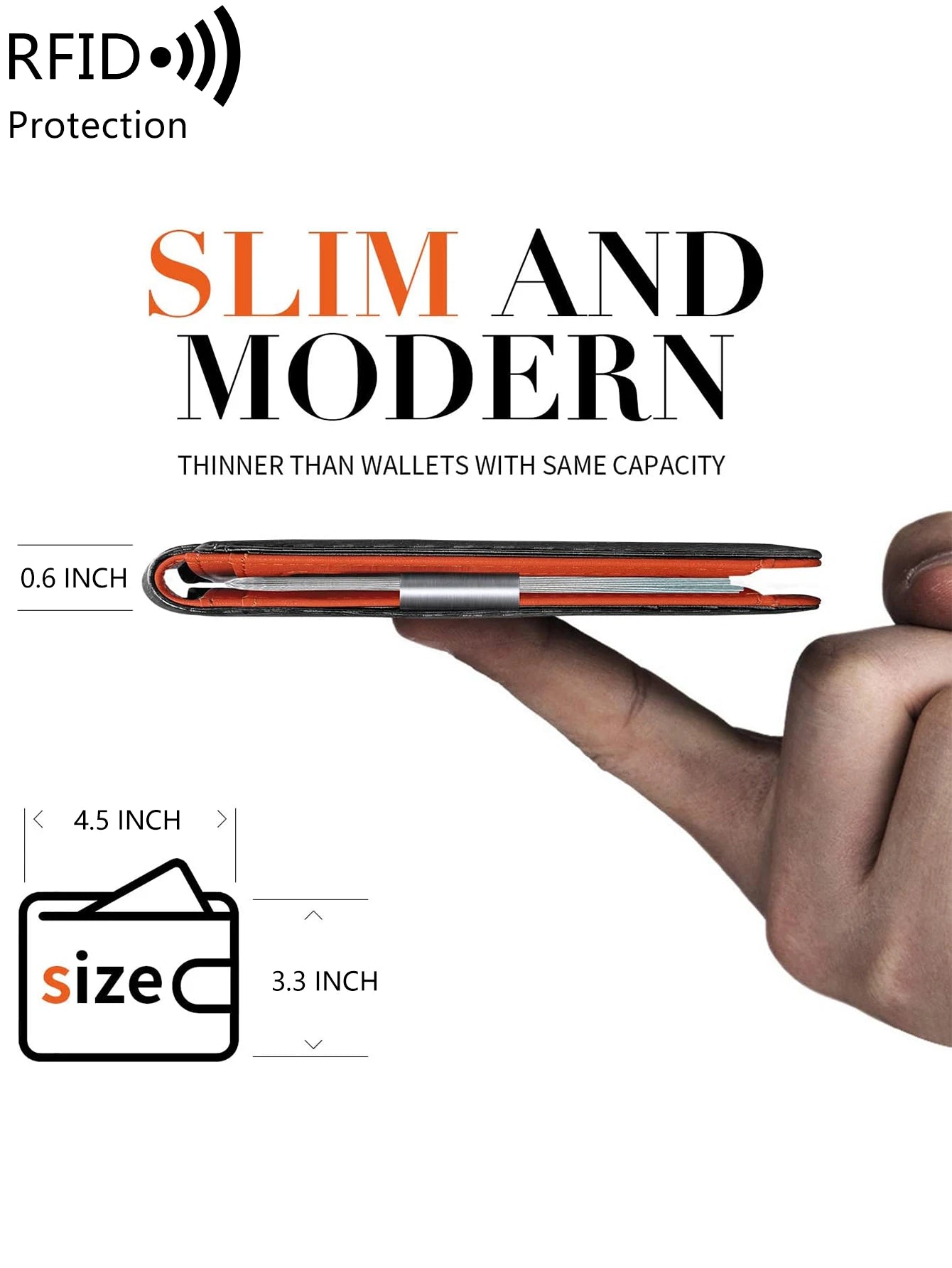 Minimalist men's wallet RFID anti-theft brush double fold cross front pocket portable card holder 12 card multifunctional wallet - Smarsty
