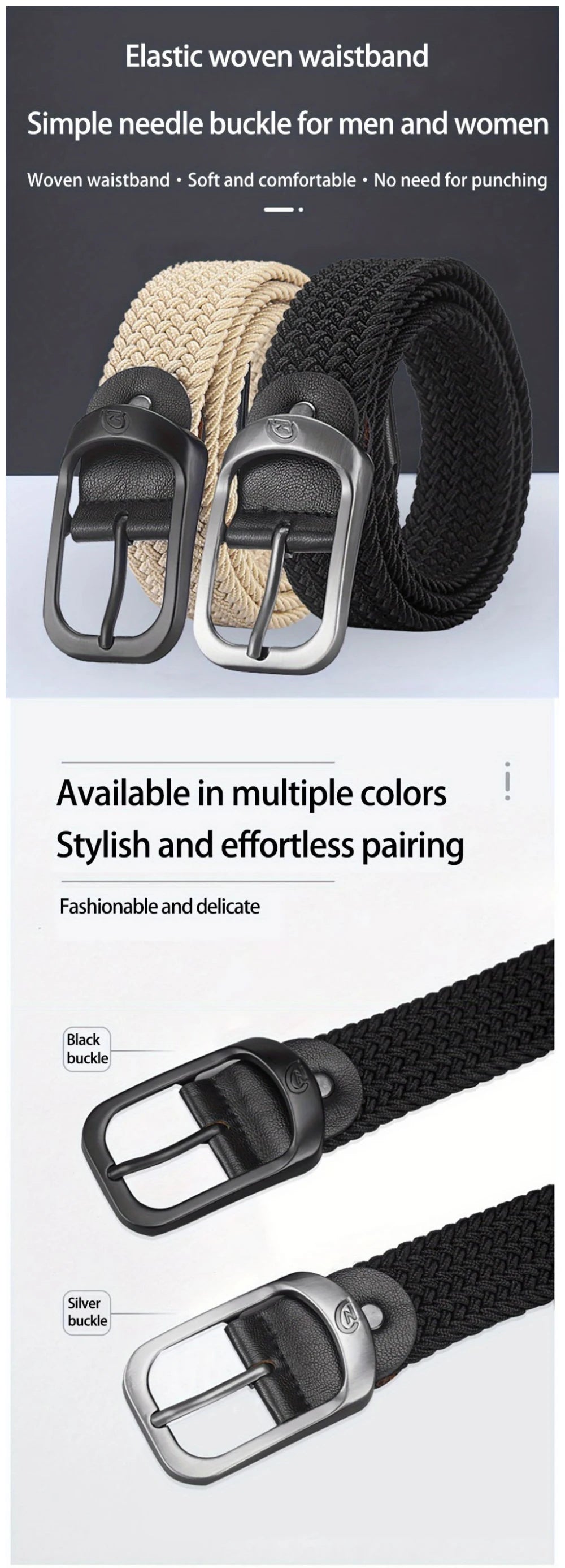 Unisex Woven Elastic Belt Casual Outdoor Sports - Smarsty