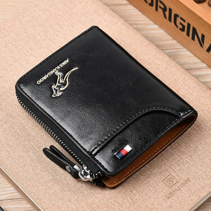 ANTI RFID Blocking Protection for Men High Quality Wallet Zipper Business Card Holder Purse Luxury Wallets Carteira Masculina - Smarsty