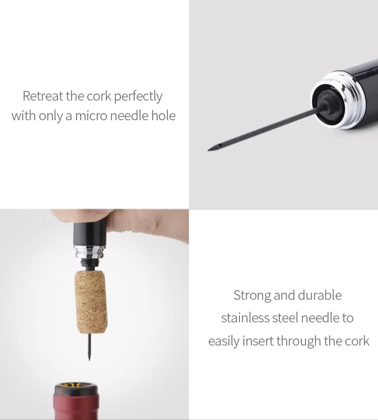 Portable 2in1 Air Pressure Wine Opener with Foil Cutter - Smarsty