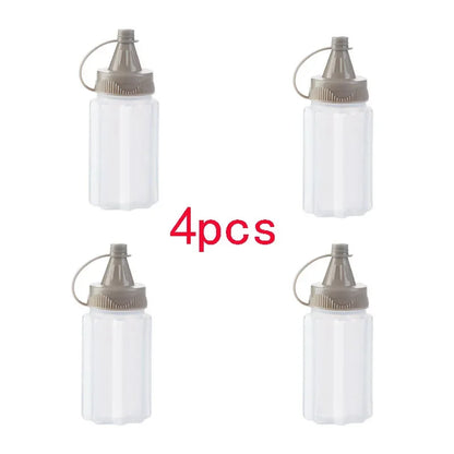 4pcs Plastic Sauce Squeeze Bottle Mini Seasoning Box Salad Dressing Containers Outdoor Portable Barbecue Spice Jar Kitchen Tool