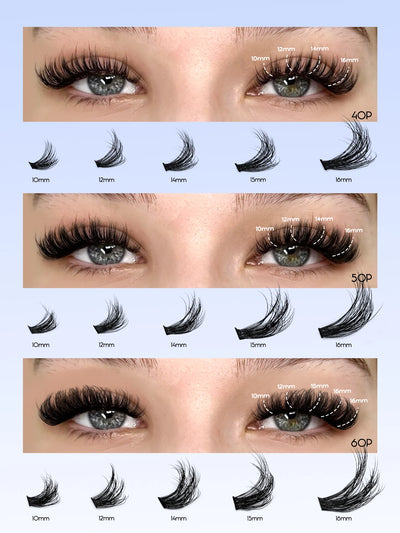 GROINNEYA Fluffy Cluster Lashes Kit for Volume Eyelash Extensions - Smarsty