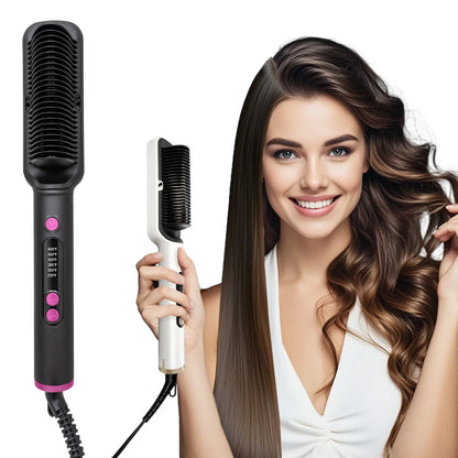 OUDIM Ionic Hair Straightener Brush with Six Temperature Settings - Smarsty