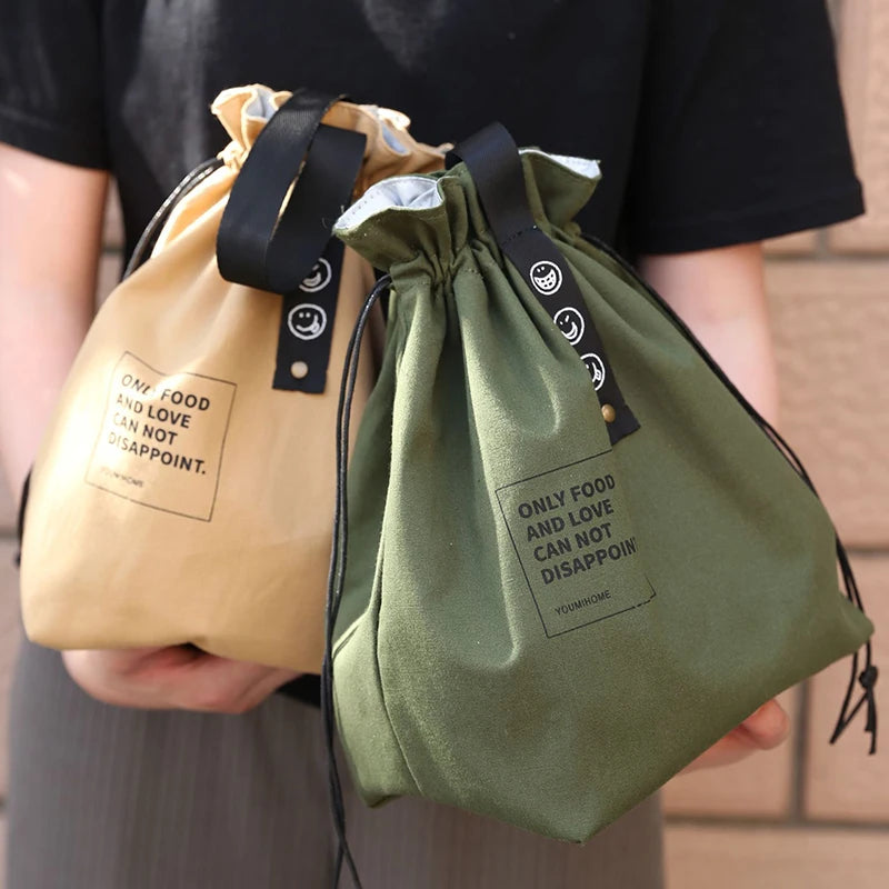Canvas Lunch Bag Bento Box For Outdoor Picnics Fresh Keeping - Smarsty