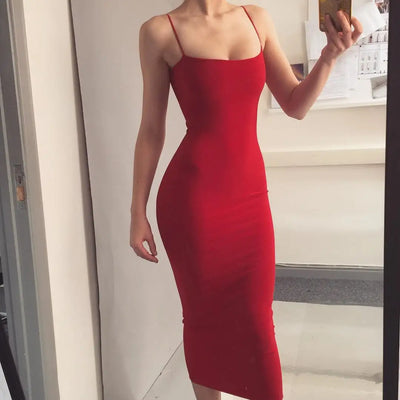 JZ461 New Summer Women's Dress Long Sling Dresses Club Sexy Suspender Dress - Smarsty