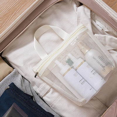 Clear Mesh Makeup Bag Portable Cosmetic Organizer Travel - Smarsty