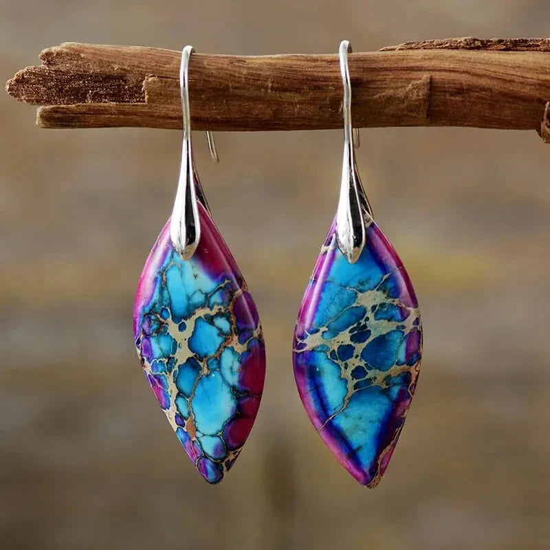 Vintage Minimalism Natural Stone Drop Earrings for Women - Smarsty