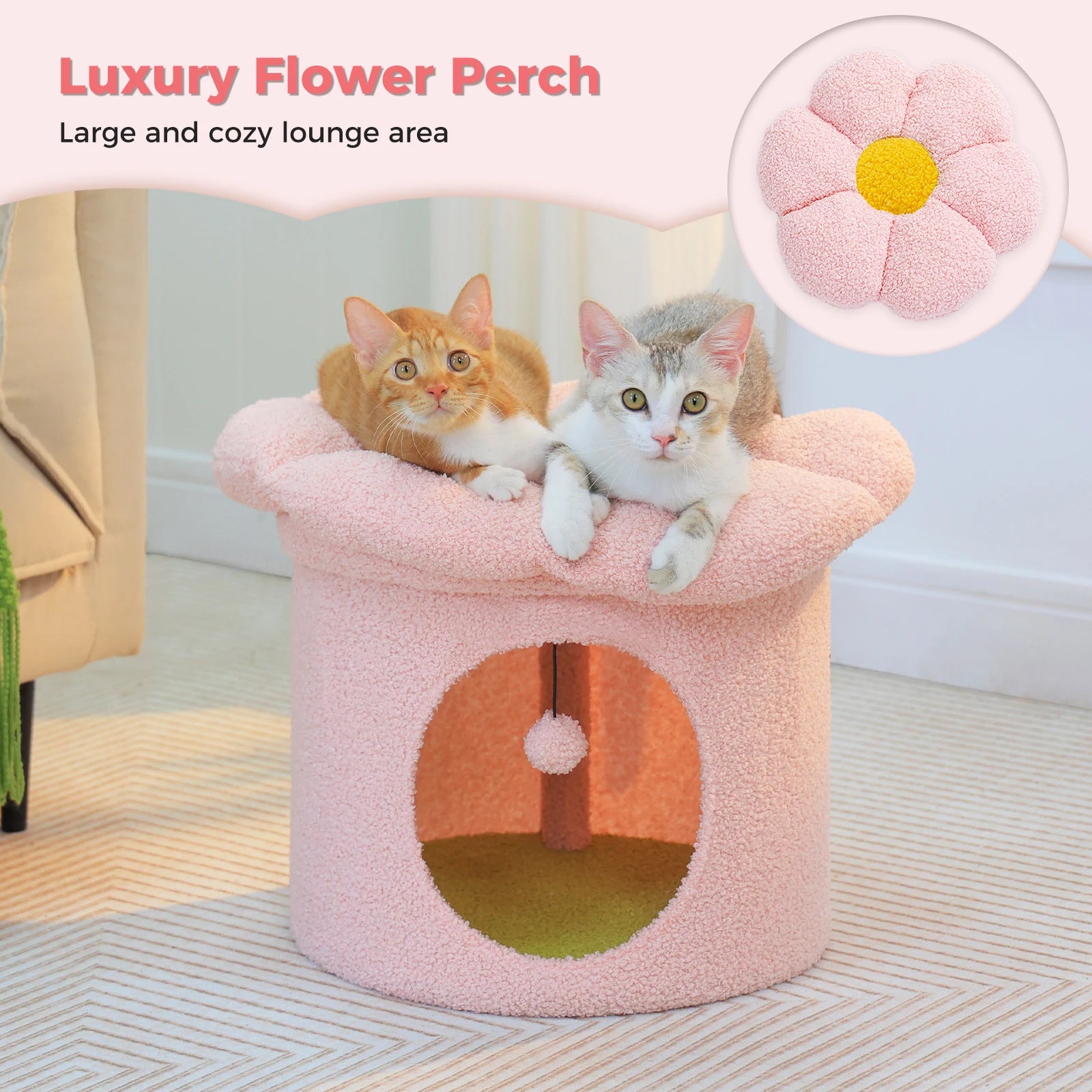 Large Cat House with Removable Flower Bed - Smarsty