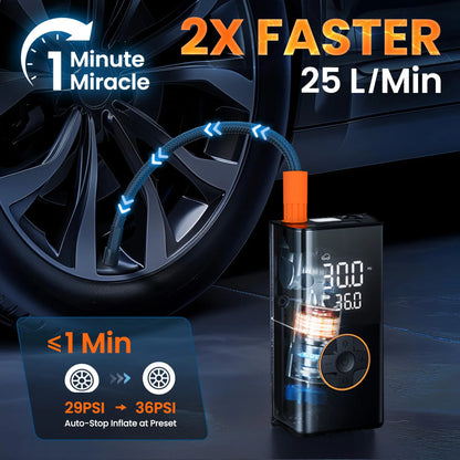 Tire Inflator Portable Air Compressor, 8000mAh Cordless Air Pump for Car Tires, 150 PSI Electric Bike Tire Pump