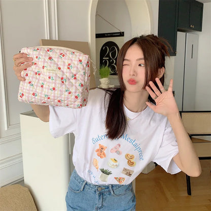 Large Capacity Women's Cosmetic Bags Cases Casual Ladies Small Storage Bag with Zipper Female Travel Clutch Bag Small Handbags - Smarsty