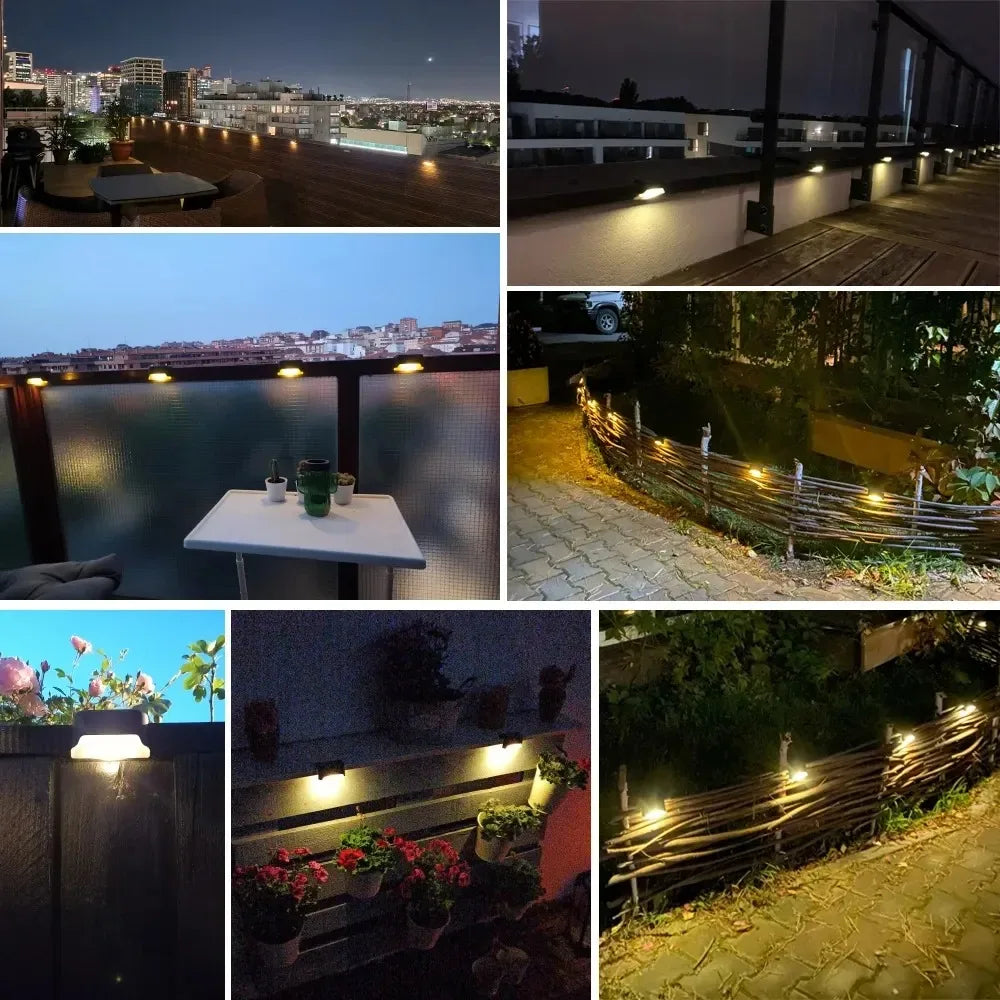 Warm White Solar LED Step Lights for Outdoor Safety - Smarsty