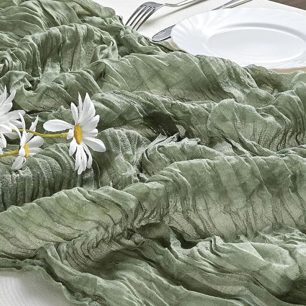 Boho Cheesecloth Table Runner Set for Elegant Events - Smarsty