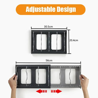 Expandable Stainless Steel Storage Rack Kitchen Cabinet Holder for Pan Pot Lid Cutting Board Drying Cookware Dish Rack Organizer by Smarsty