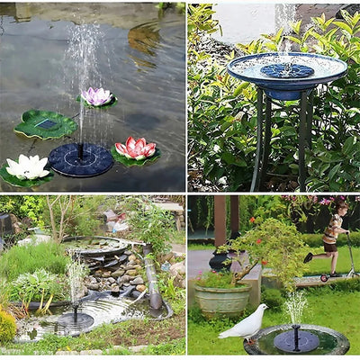 Floating Solar Fountain Pump for Bird Baths and Ponds - Smarsty